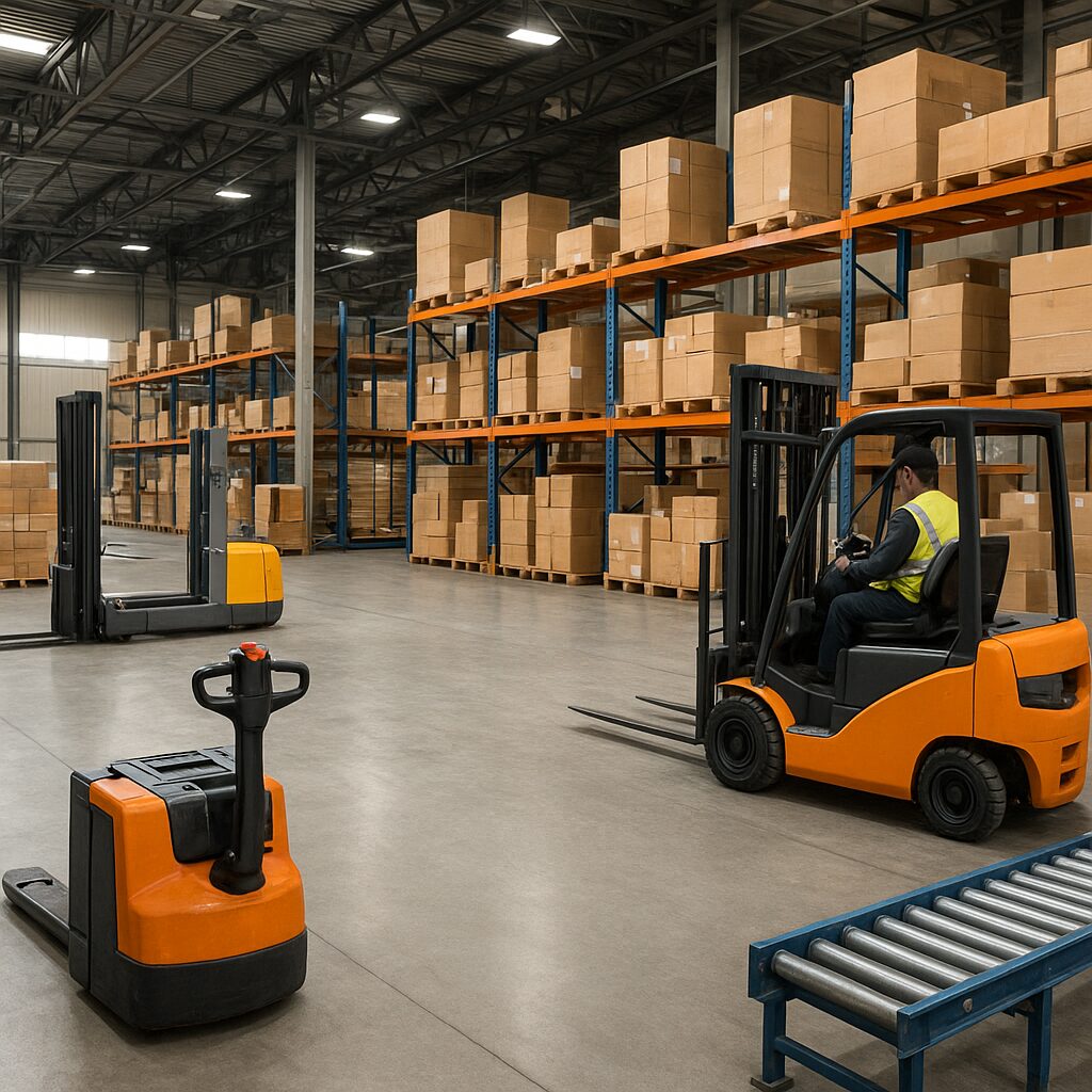 Wyposażenie hal magazynowych – kluczowe maszyny i urządzenia